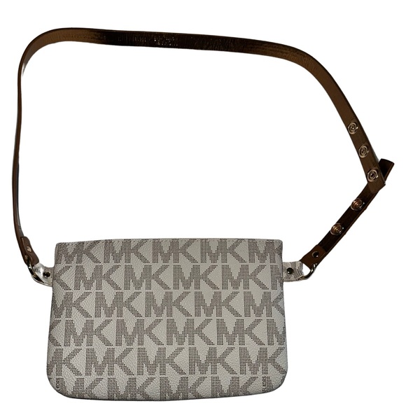 MICHAEL KORS MK Signature Belt Bag Pouch-Fanny Pack with Gold Chain - Picture 5 of 12